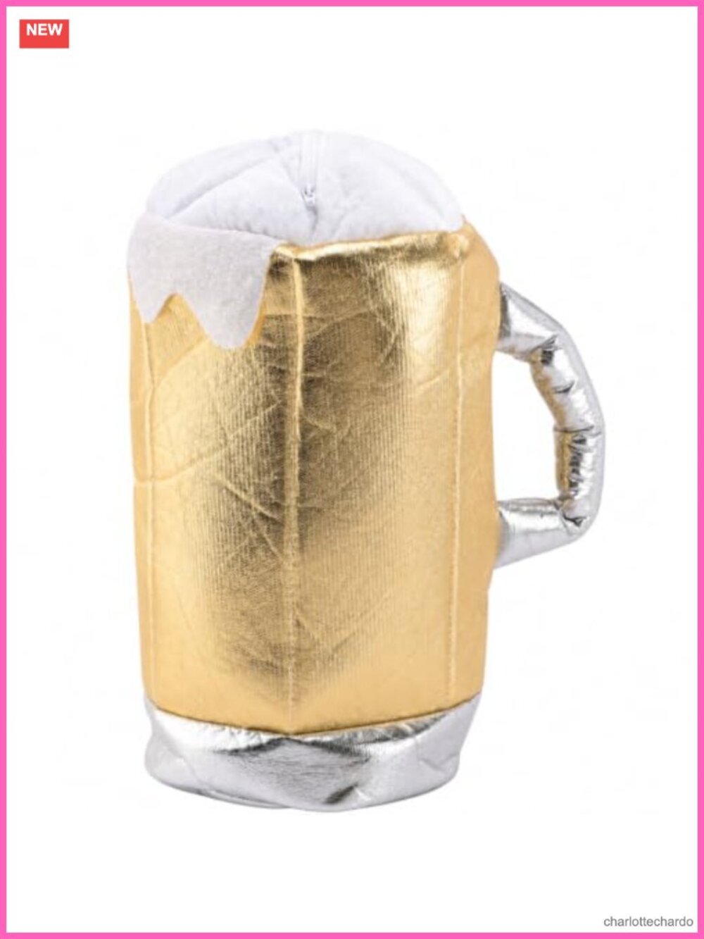 Beer Mug Coin Purse - 3D Metallic Gold Clutch Purse for Oktoberfest Halloween